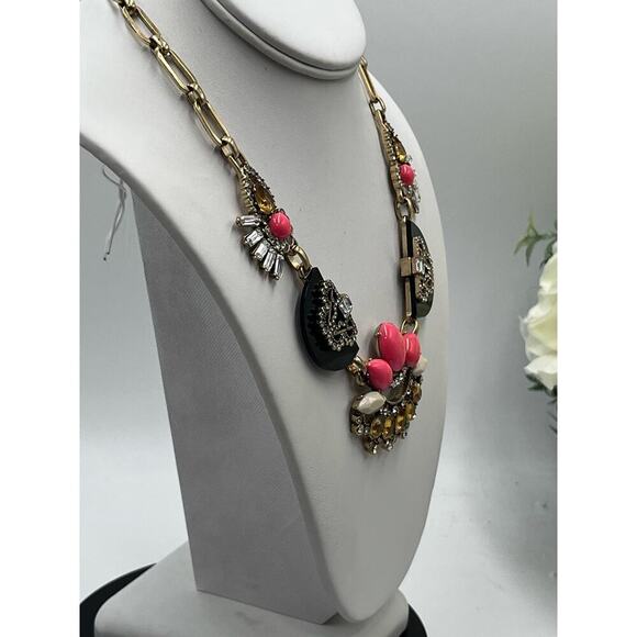 J. Crew Gold-Tone Rhinestone Multicolor Statement Necklace - Picture 8 of 12